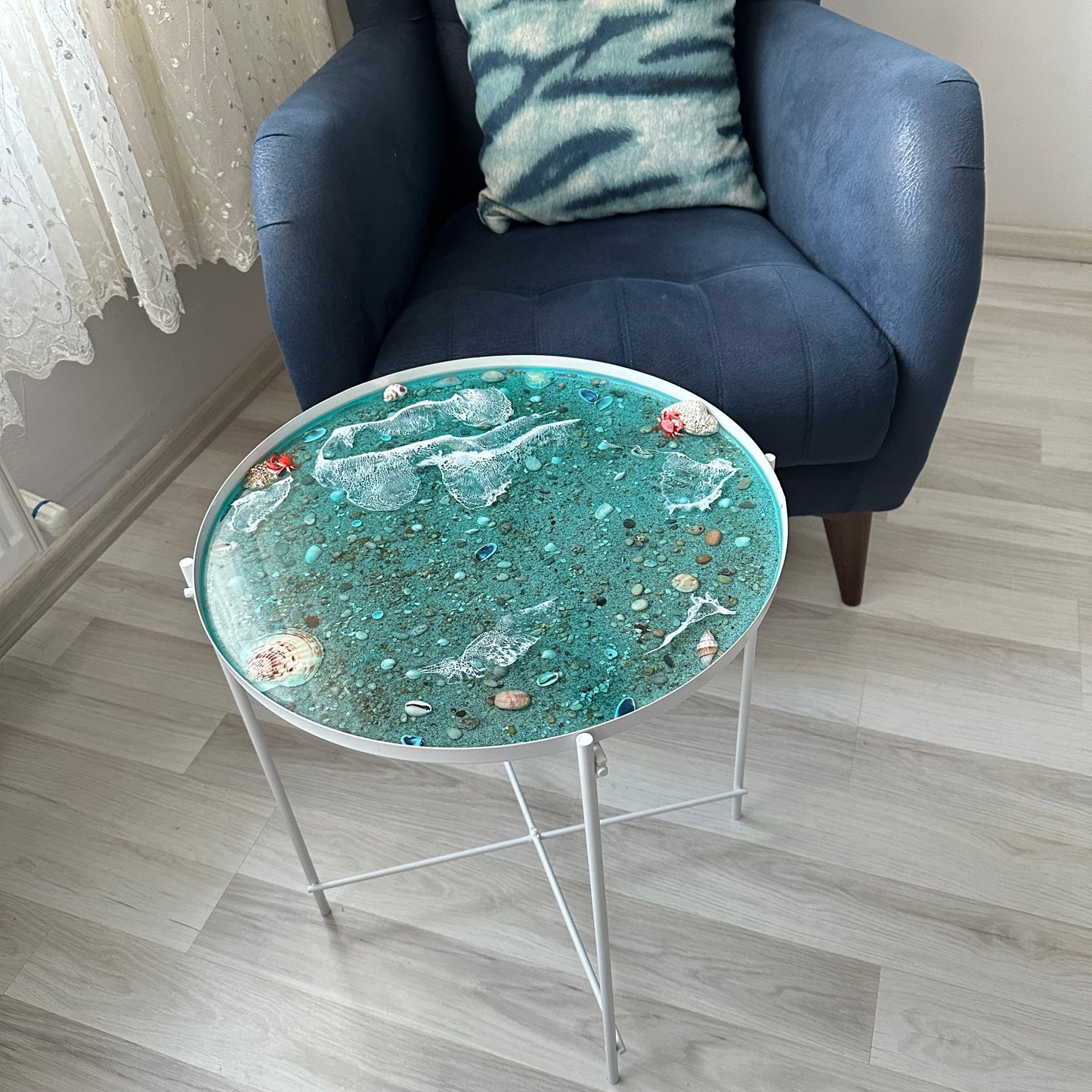 Ocean Inspired Metal Coffee Table