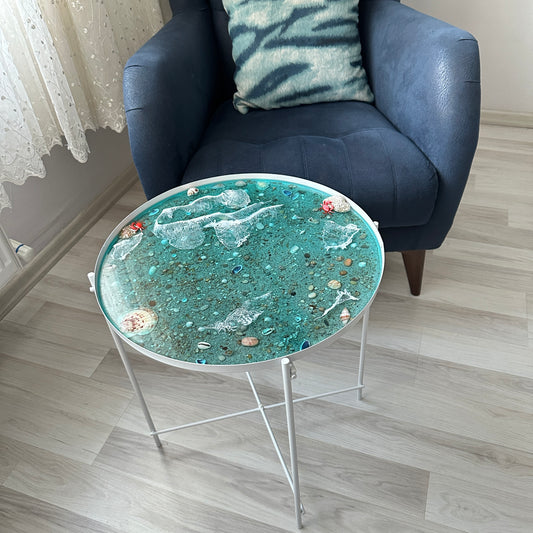 Ocean Inspired Metal Coffee Table