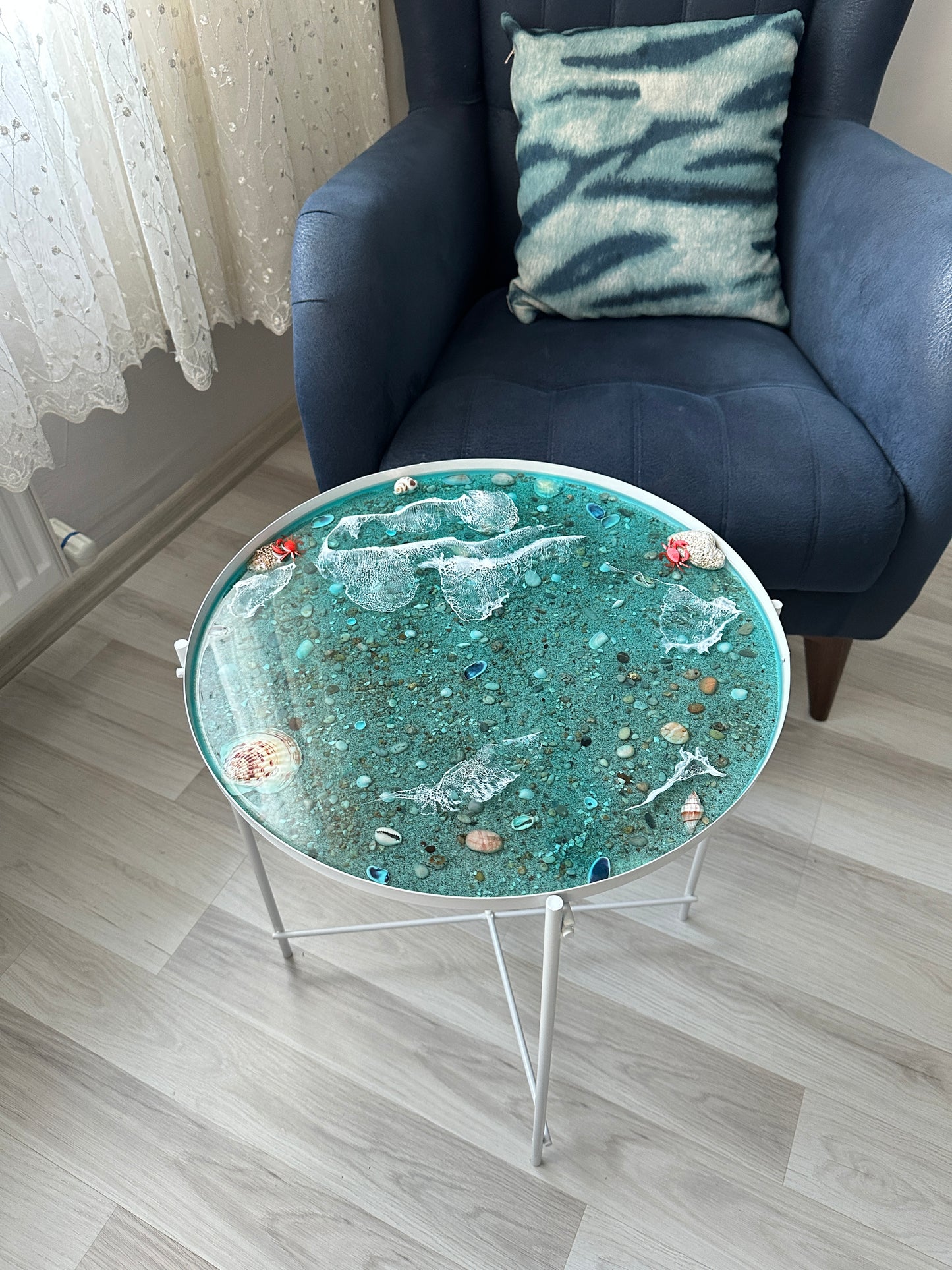 Ocean Inspired Metal Coffee Table