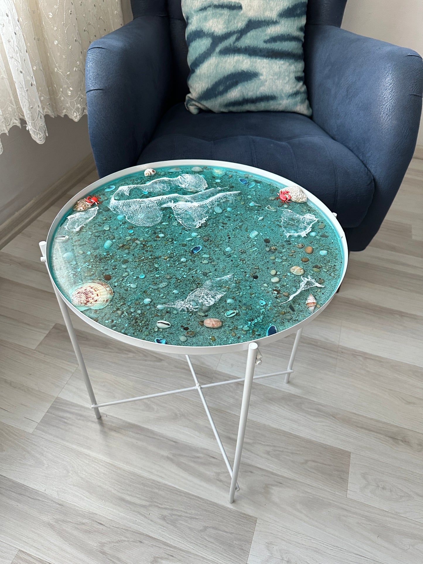 Ocean Inspired Metal Coffee Table