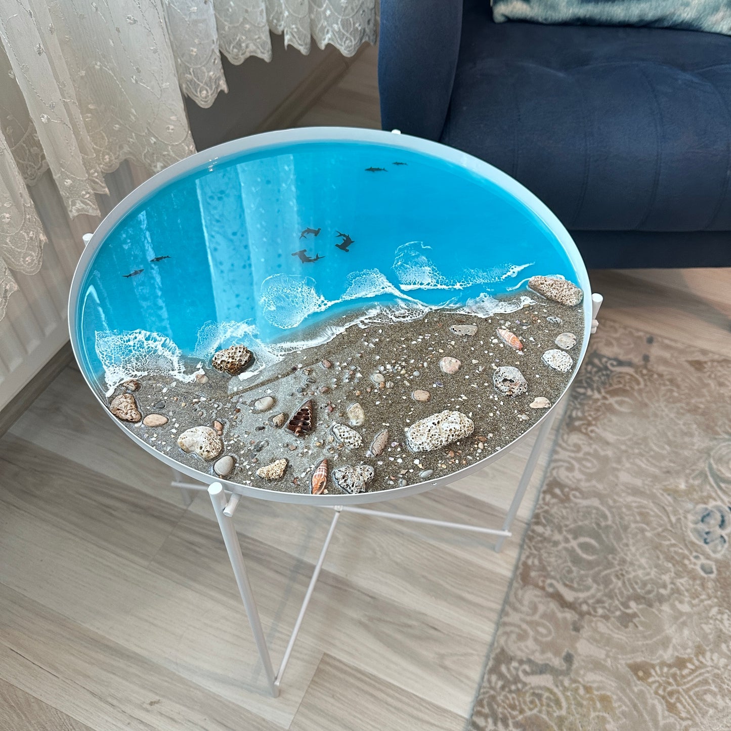 Ocean Inspired Metal Coffee Table