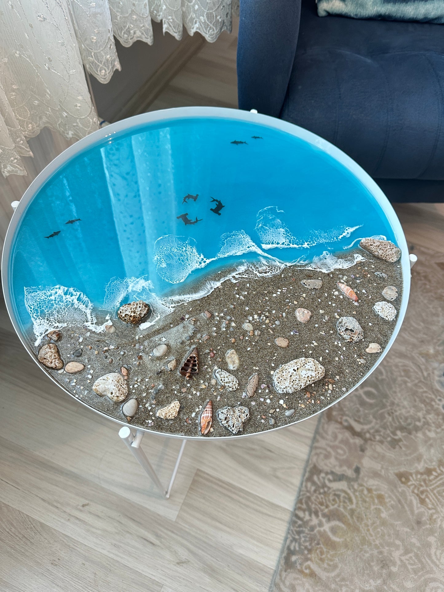 Ocean Inspired Metal Coffee Table